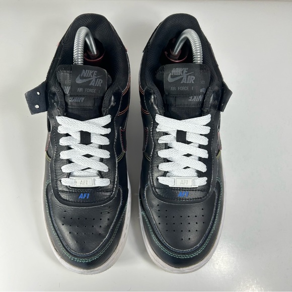 Nike Air Force 1 Shadow Rainbow Pride LGBTQ Black Shoe DJ5998-001; Womens Size 9 - Picture 10 of 16